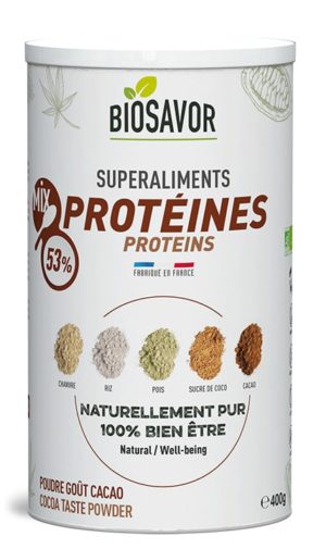 Mix protéine Bio saveur Banane en poudre de chez BioSavor